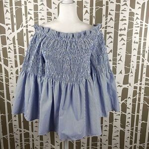 Speed Limit NEW Smocked Top Off Shoulder Bell Sleeve Blouse sz 1X